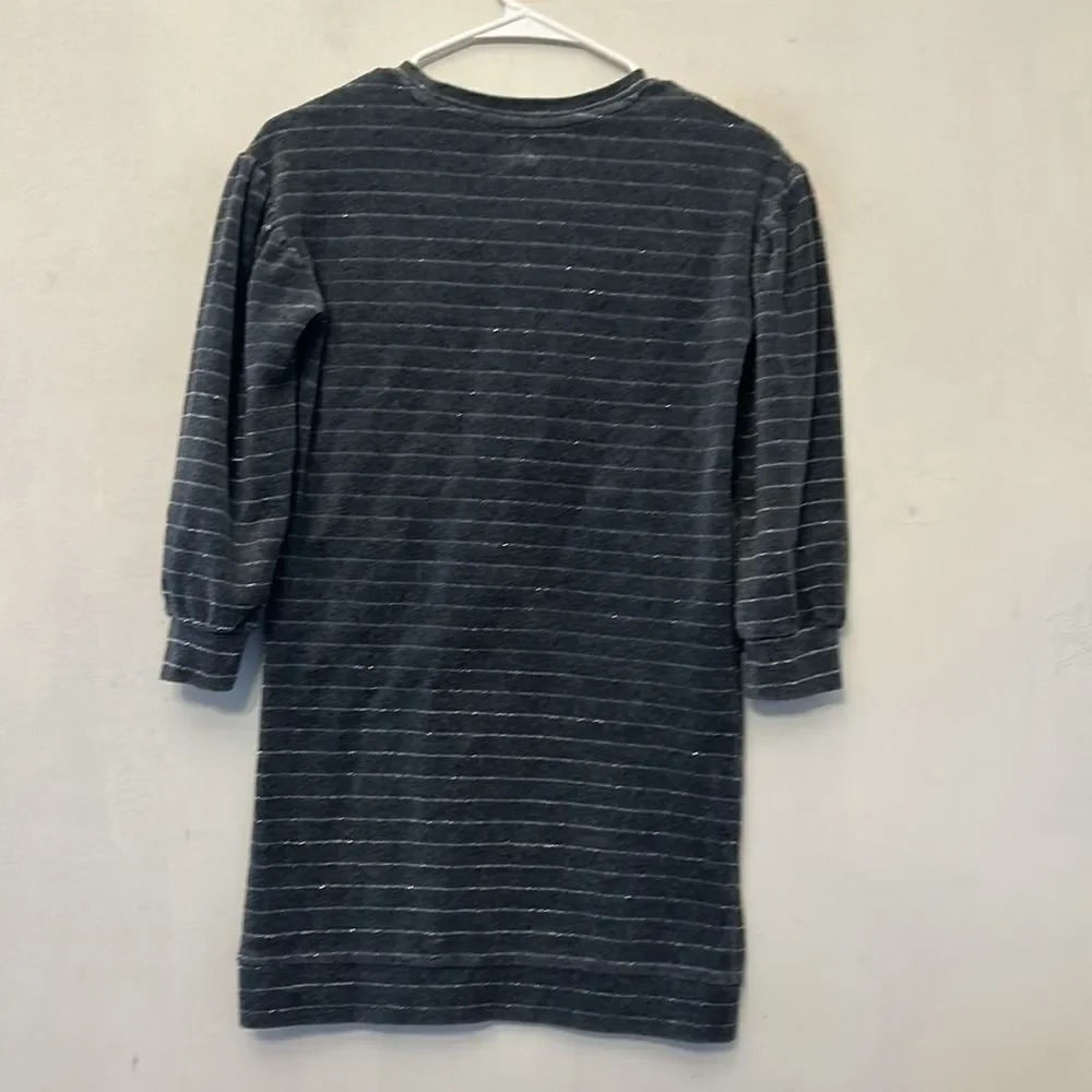 Gap Kids long sleeve gray striped sparkle dress Size L EUC